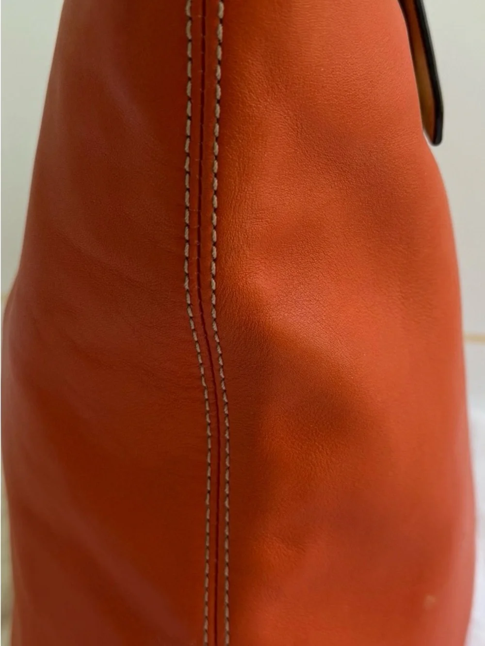 Michael Kors Orange Leather Tote with Tan Straps